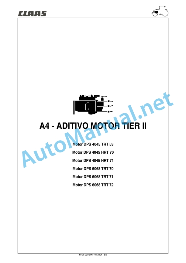 Alternative view of Claas Ares 696-616 Rz, Rc, Rx (A04) Tractors Repair Manual ES