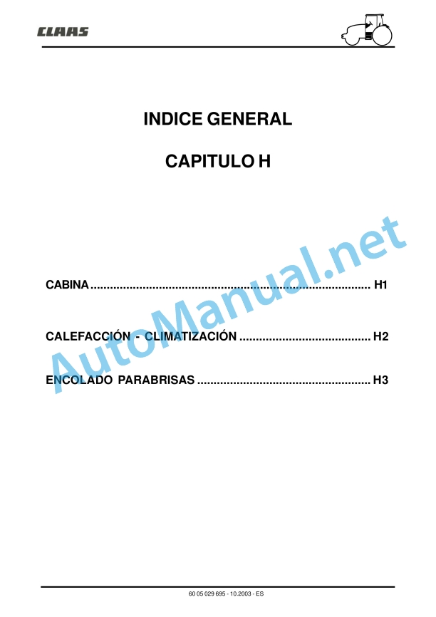 Claas Ares 696-616 Rz, Rc, Rx (A04) Tractors Repair Manual ES 20 Claas Ares 696-616 Rz, Rc, Rx (A04) Tractors Repair Manual ES - Image 20