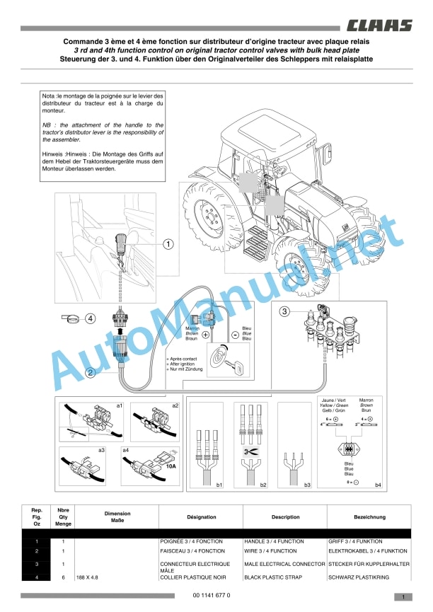 Claas Ares 696 656 640 636 630 620 616 (T03) Tractors Assembly Instruction EN 15 Claas Ares 696 656 640 636 630 620 616 (T03) Tractors Assembly Instruction EN - Image 15