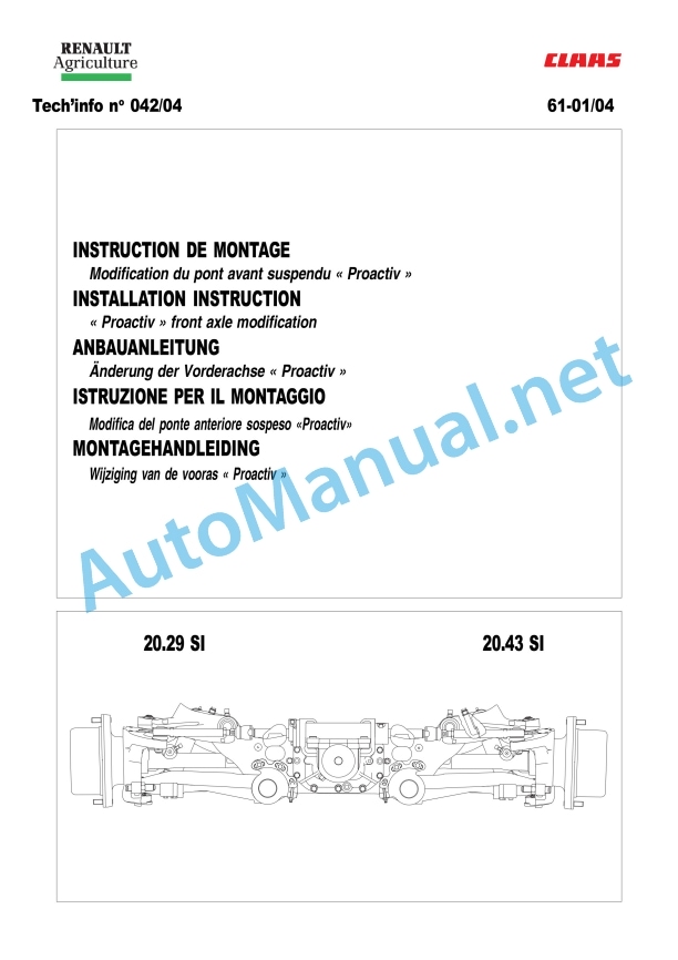 Claas Ares 696 656 640 636 630 620 616 (T03) Tractors Assembly Instruction EN 21 Claas Ares 696 656 640 636 630 620 616 (T03) Tractors Assembly Instruction EN - Image 21