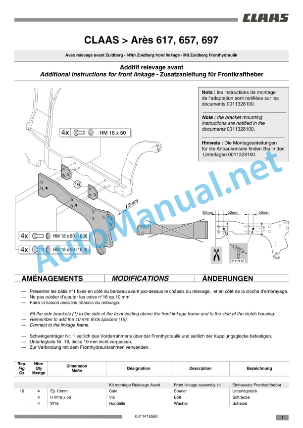 Claas Ares 697-617 Atz (A03) Tractors Assembly Instruction EN 21 Claas Ares 697-617 Atz (A03) Tractors Assembly Instruction EN - Image 21