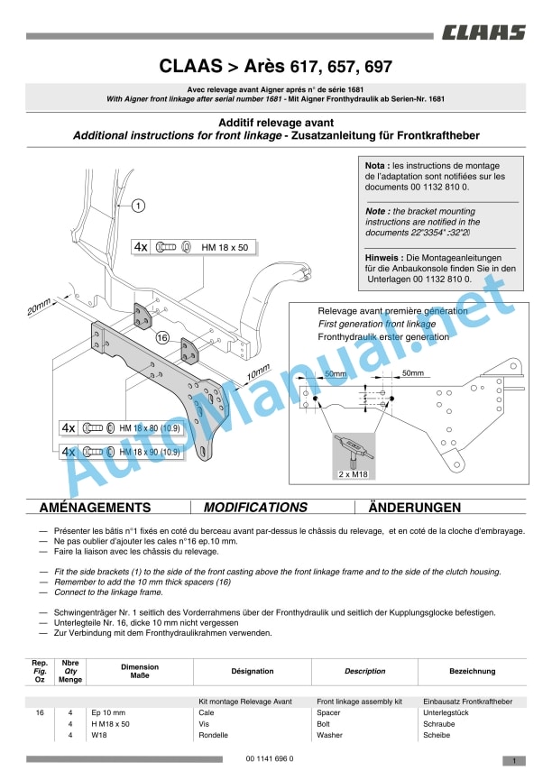 Claas Ares 697-617 Atz (A03) Tractors Assembly Instruction EN 25 Claas Ares 697-617 Atz (A03) Tractors Assembly Instruction EN - Image 25
