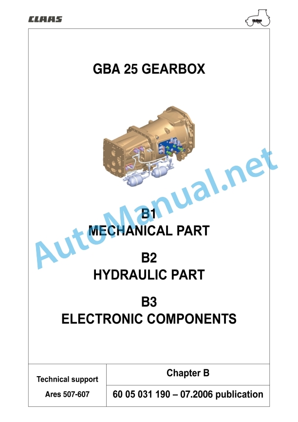 Claas Ares 697-617 Atz (A03) Tractors Repair Manual EN 13 Claas Ares 697-617 Atz (A03) Tractors Repair Manual EN - Image 13