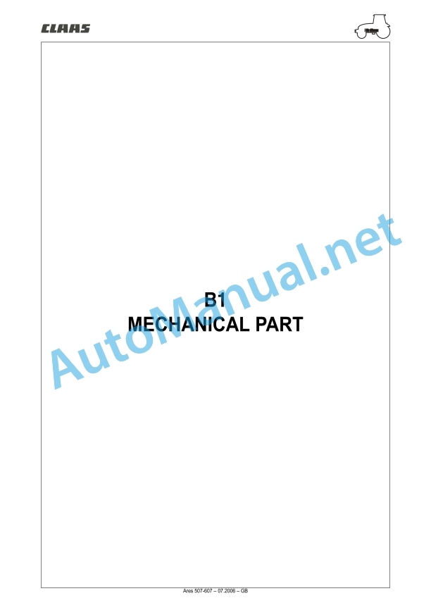Claas Ares 697-617 Atz (A03) Tractors Repair Manual EN 23 Claas Ares 697-617 Atz (A03) Tractors Repair Manual EN - Image 23
