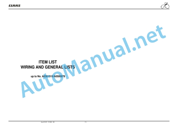 Claas Ares 697-617 Atz (A03) Tractors Repair Manual EN 26 Claas Ares 697-617 Atz (A03) Tractors Repair Manual EN - Image 26