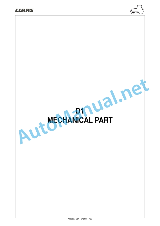 Claas Ares 697-617 Atz (A03) Tractors Repair Manual EN 38 Claas Ares 697-617 Atz (A03) Tractors Repair Manual EN - Image 38