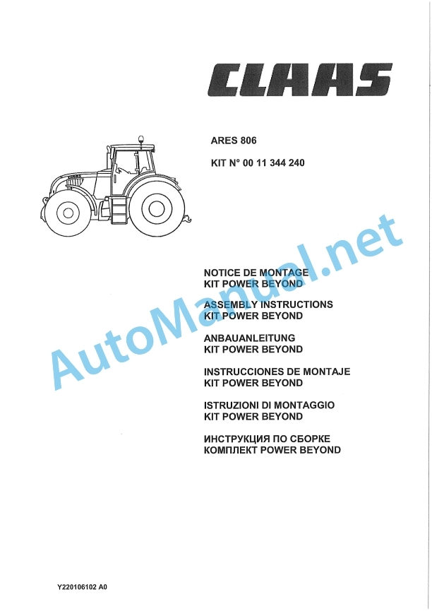 Claas Ares 836-816 Rz (A02) Tractors Assembly Instruction EN 6 Claas Ares 836-816 Rz (A02) Tractors Assembly Instruction EN - Image 6