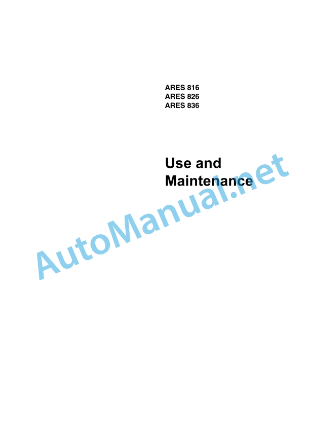 Claas Ares 836-816 Rz (A02) Tractors Operator Manual EN 7 Claas Ares 836-816 Rz (A02) Tractors Operator Manual EN - Image 7