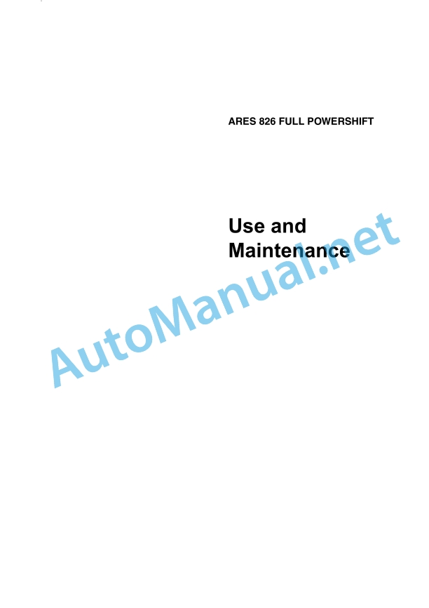 Claas Ares 836-816 Rz (A02) Tractors Operator Manual EN 8 Claas Ares 836-816 Rz (A02) Tractors Operator Manual EN - Image 8