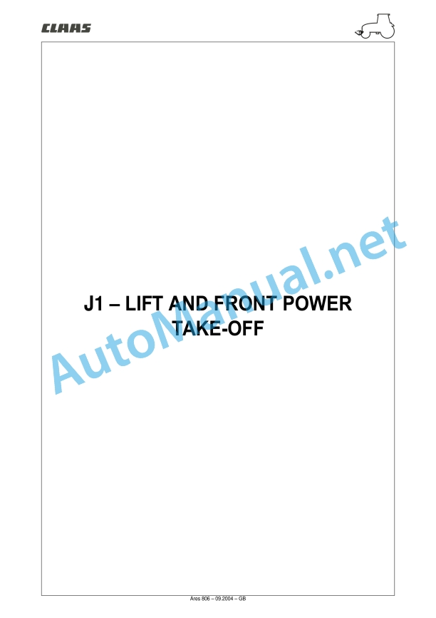 Claas Ares 836-816 Rz (A02) Tractors Repair Manual EN 14 Claas Ares 836-816 Rz (A02) Tractors Repair Manual EN - Image 14