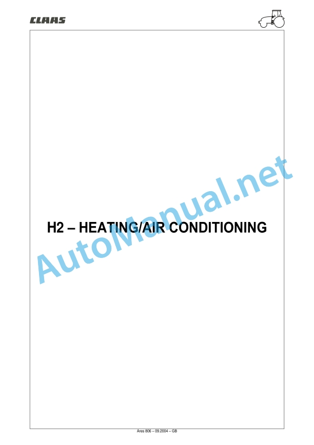 Claas Ares 836-816 Rz (A02) Tractors Repair Manual EN 16 Claas Ares 836-816 Rz (A02) Tractors Repair Manual EN - Image 16