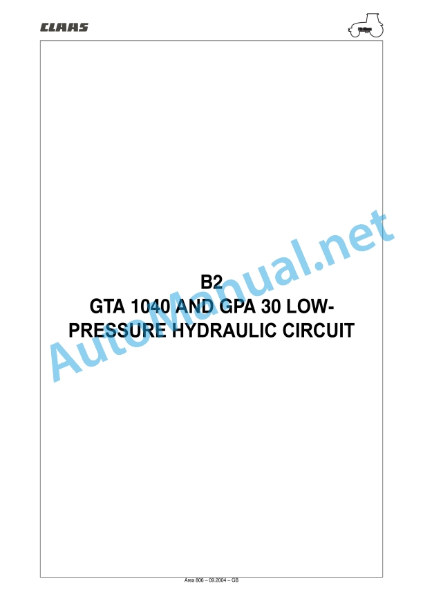 Claas Ares 836-816 Rz (A02) Tractors Repair Manual EN 18 Claas Ares 836-816 Rz (A02) Tractors Repair Manual EN - Image 18