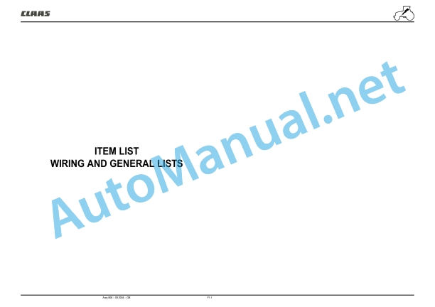 Claas Ares 836-816 Rz (A02) Tractors Repair Manual EN 20 Claas Ares 836-816 Rz (A02) Tractors Repair Manual EN - Image 20