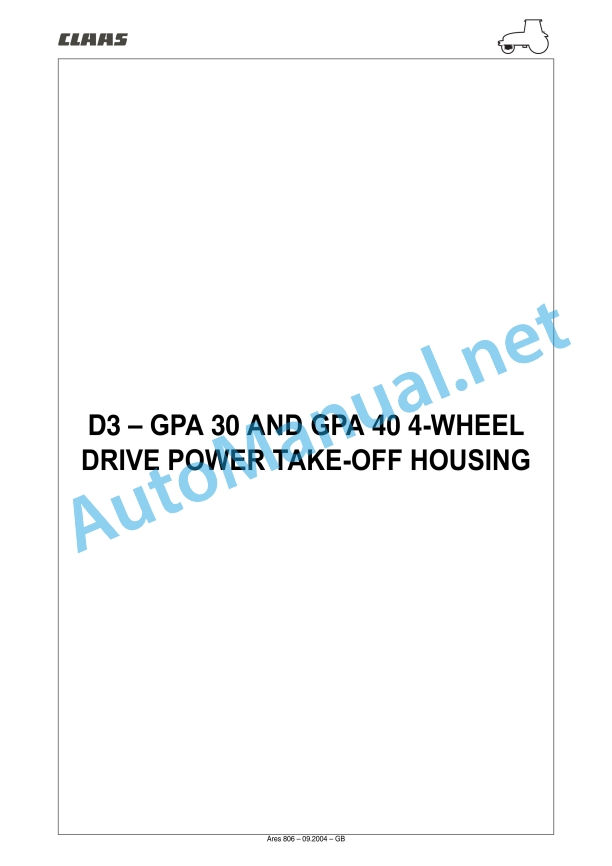 Claas Ares 836-816 Rz (A02) Tractors Repair Manual EN 24 Claas Ares 836-816 Rz (A02) Tractors Repair Manual EN - Image 24