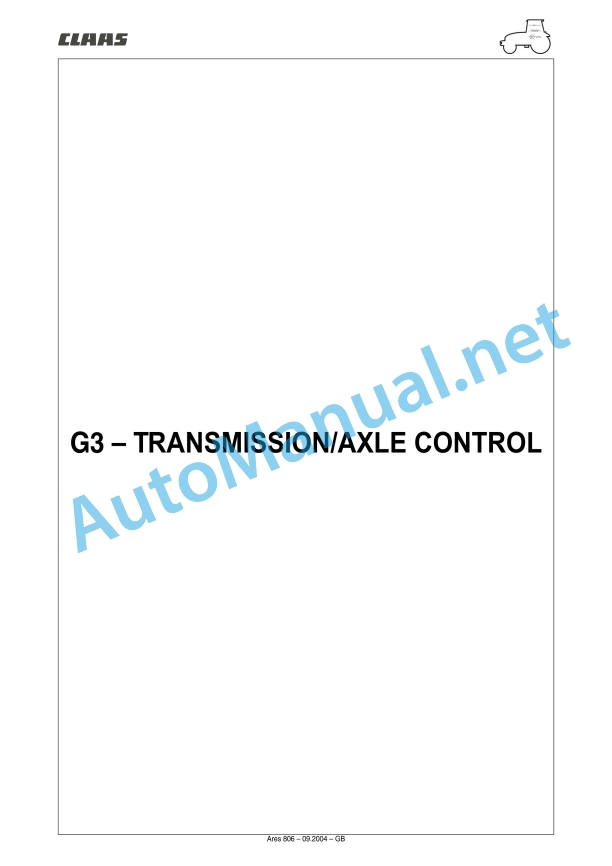 Claas Ares 836-816 Rz (A02) Tractors Repair Manual EN 31 Claas Ares 836-816 Rz (A02) Tractors Repair Manual EN - Image 31