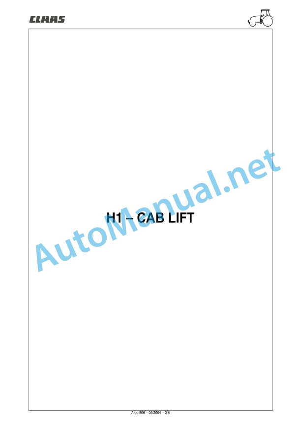 Claas Ares 836-816 Rz (A02) Tractors Repair Manual EN 36 Claas Ares 836-816 Rz (A02) Tractors Repair Manual EN - Image 36