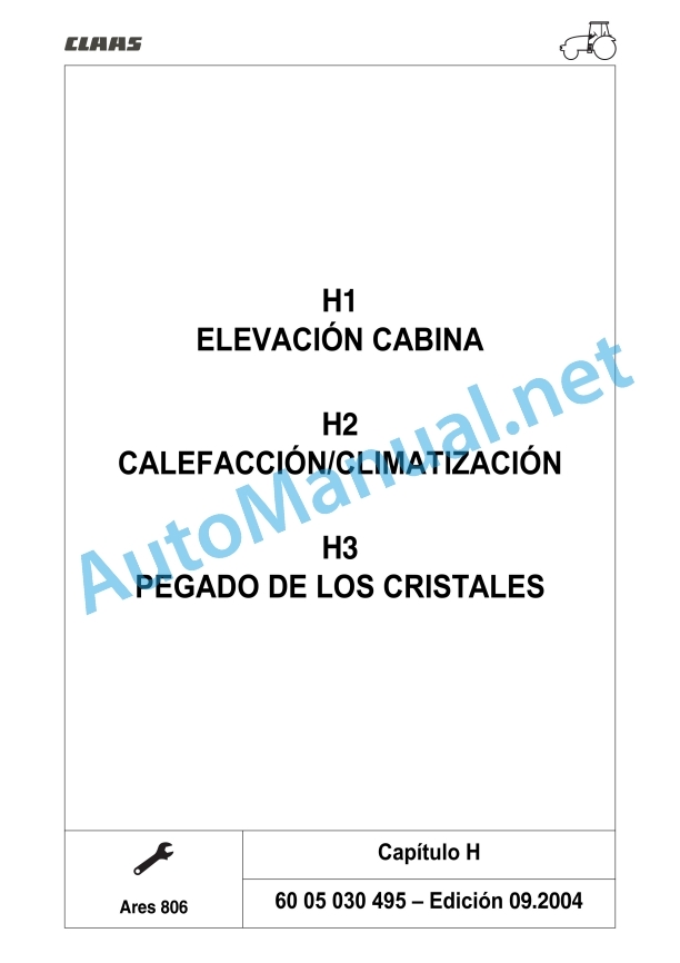 Claas Ares 836-816 Rz (A02) Tractors Repair Manual ES 12 Claas Ares 836-816 Rz (A02) Tractors Repair Manual ES - Image 12