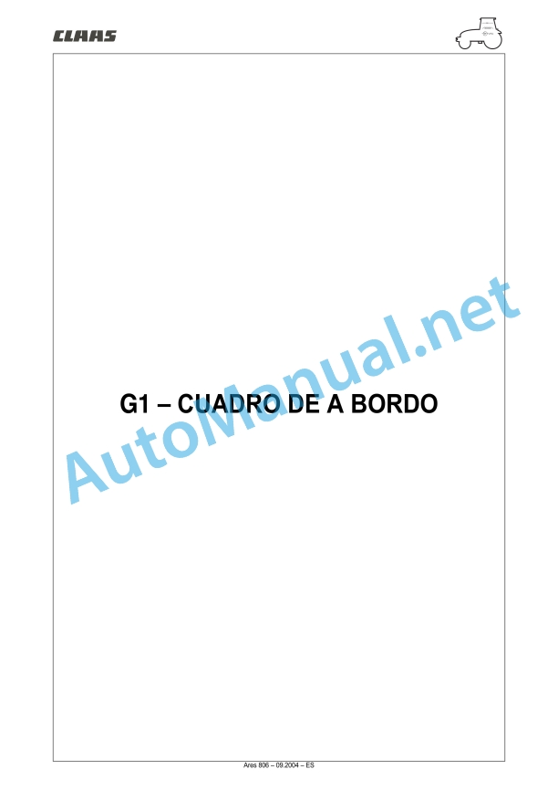 Claas Ares 836-816 Rz (A02) Tractors Repair Manual ES 15 Claas Ares 836-816 Rz (A02) Tractors Repair Manual ES - Image 15