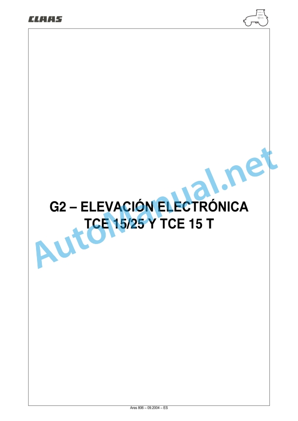 Claas Ares 836-816 Rz (A02) Tractors Repair Manual ES 31 Claas Ares 836-816 Rz (A02) Tractors Repair Manual ES - Image 31