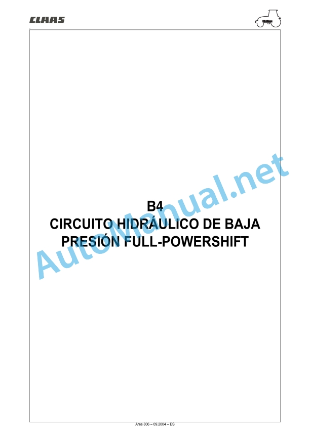 Claas Ares 836-816 Rz (A02) Tractors Repair Manual ES 35 Claas Ares 836-816 Rz (A02) Tractors Repair Manual ES - Image 35
