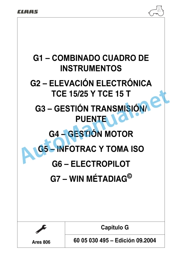 Claas Ares 836-816 Rz (A02) Tractors Repair Manual ES 7 Claas Ares 836-816 Rz (A02) Tractors Repair Manual ES - Image 7