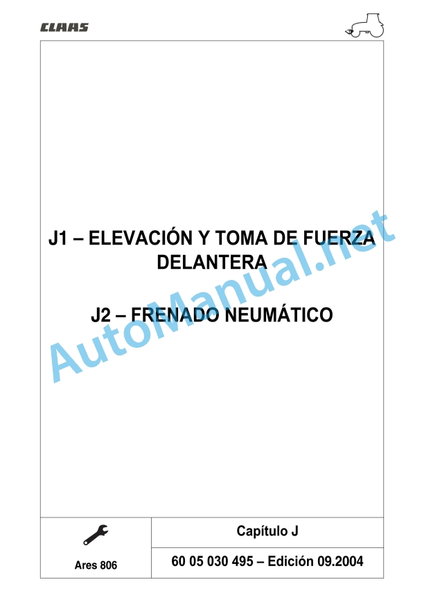 Claas Ares 836-816 Rz (A02) Tractors Repair Manual ES 8 Claas Ares 836-816 Rz (A02) Tractors Repair Manual ES - Image 8