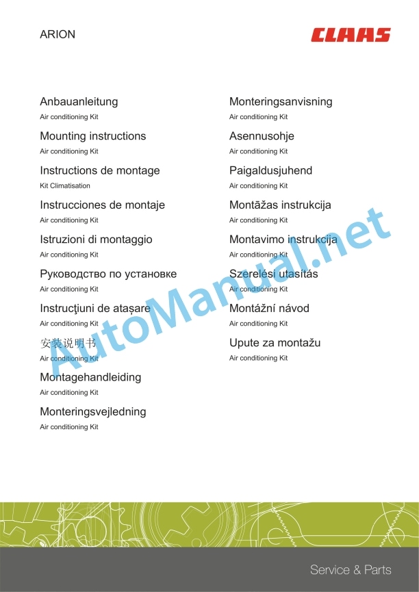 Claas Arion 420-410 Stage V (A72) Tractors Assembly Instruction EN 9 Claas Arion 420-410 Stage V (A72) Tractors Assembly Instruction EN - Image 9