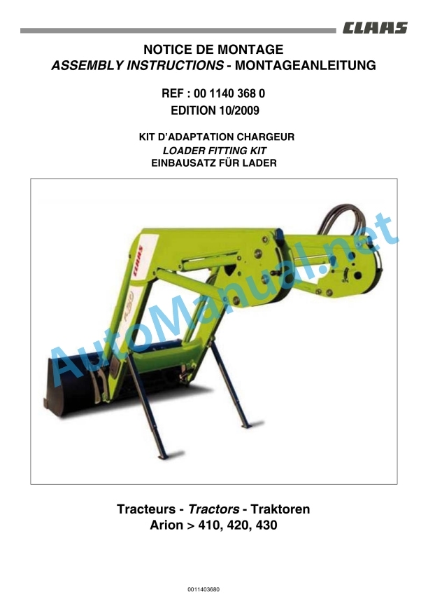 Claas Arion 430-410 (A21) Tractors Assembly Instruction EN 26 Claas Arion 430-410 (A21) Tractors Assembly Instruction EN - Image 26