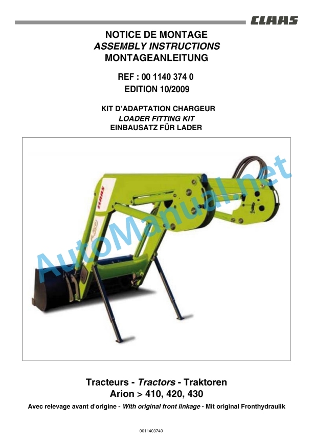 Claas Arion 430-410 (A21) Tractors Assembly Instruction EN 27 Claas Arion 430-410 (A21) Tractors Assembly Instruction EN - Image 27