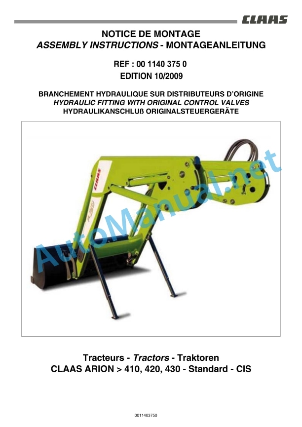 Claas Arion 430-410 (A21) Tractors Assembly Instruction EN 28 Claas Arion 430-410 (A21) Tractors Assembly Instruction EN - Image 28