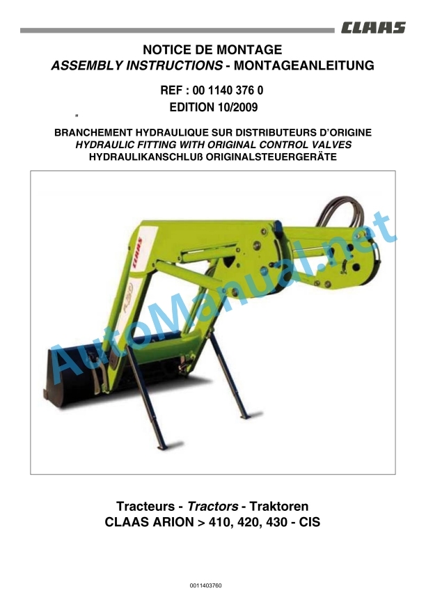 Claas Arion 430-410 (A21) Tractors Assembly Instruction EN 29 Claas Arion 430-410 (A21) Tractors Assembly Instruction EN - Image 29