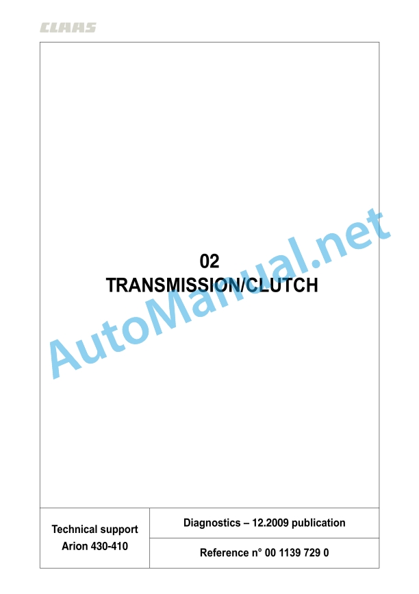 Claas Arion 430-410 (A21) Tractors Repair Manual EN 10 Claas Arion 430-410 (A21) Tractors Repair Manual EN - Image 10