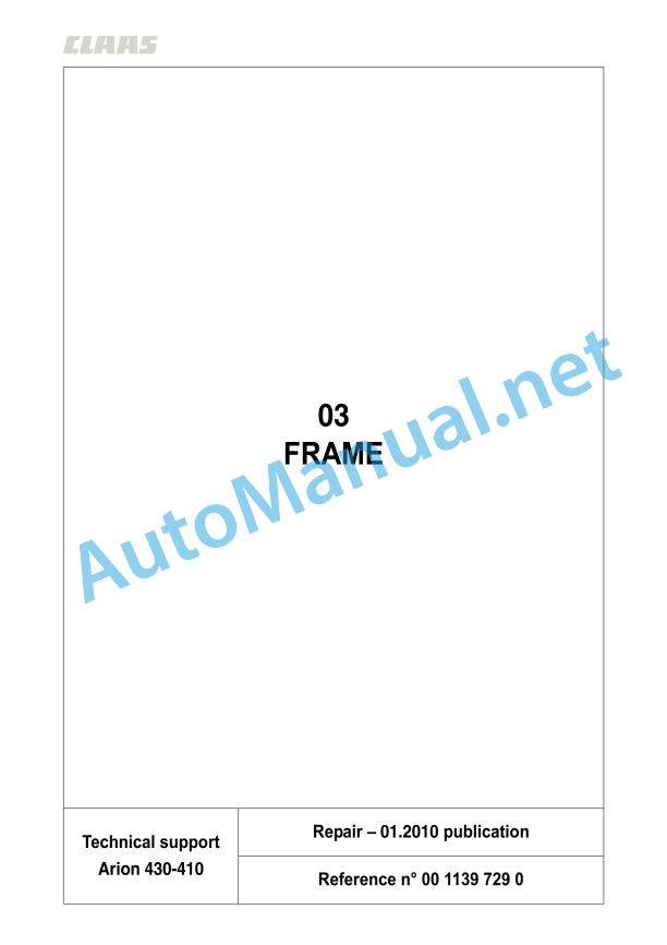Claas Arion 430-410 (A21) Tractors Repair Manual EN 12 Claas Arion 430-410 (A21) Tractors Repair Manual EN - Image 12