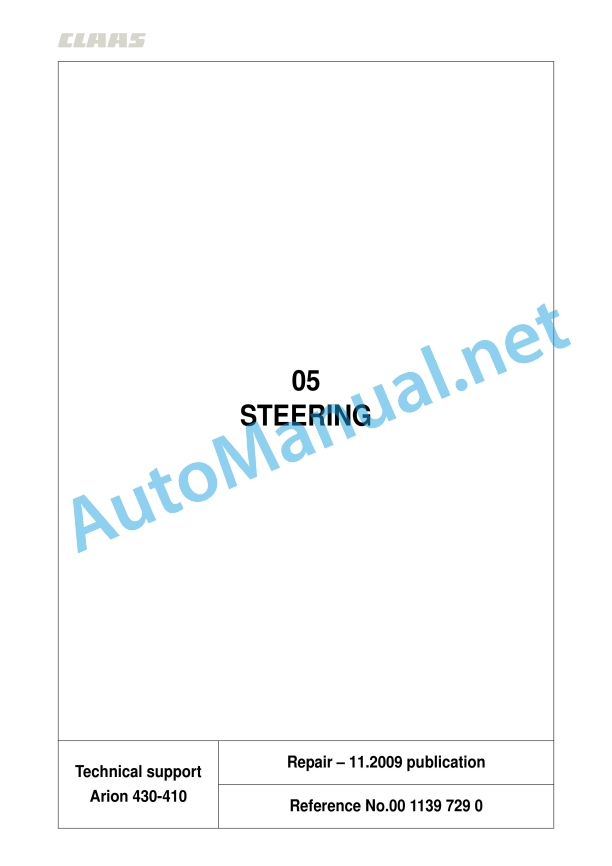 Claas Arion 430-410 (A21) Tractors Repair Manual EN 16 Claas Arion 430-410 (A21) Tractors Repair Manual EN - Image 16