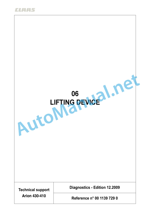 Claas Arion 430-410 (A21) Tractors Repair Manual EN 19 Claas Arion 430-410 (A21) Tractors Repair Manual EN - Image 19