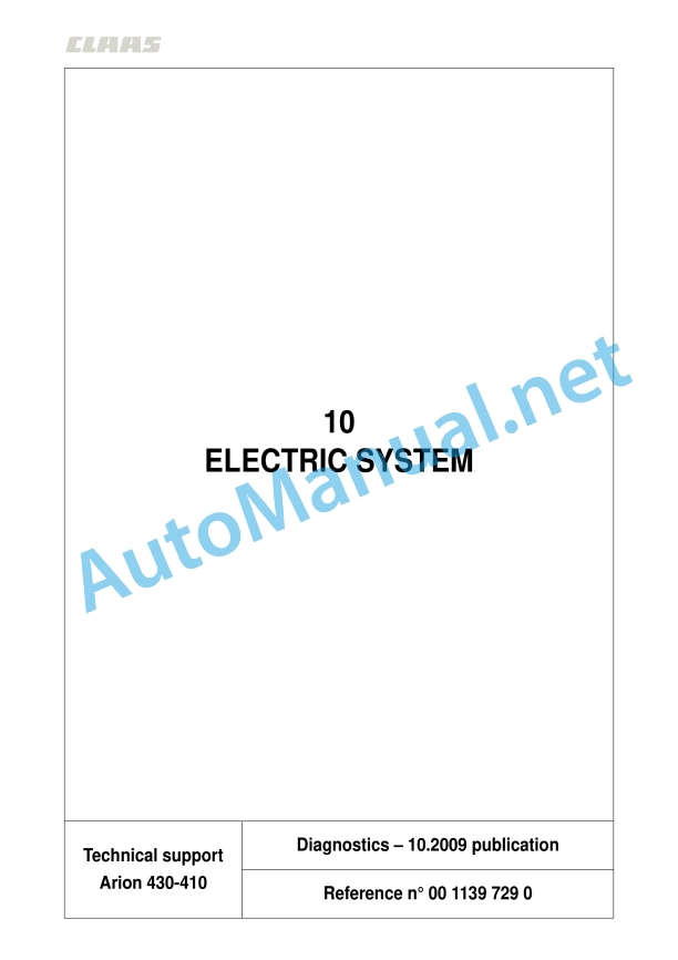 Claas Arion 430-410 (A21) Tractors Repair Manual EN 24 Claas Arion 430-410 (A21) Tractors Repair Manual EN - Image 24