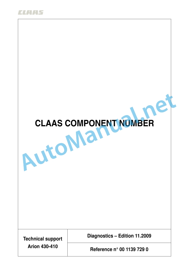 Claas Arion 430-410 (A21) Tractors Repair Manual EN 4 Claas Arion 430-410 (A21) Tractors Repair Manual EN - Image 4