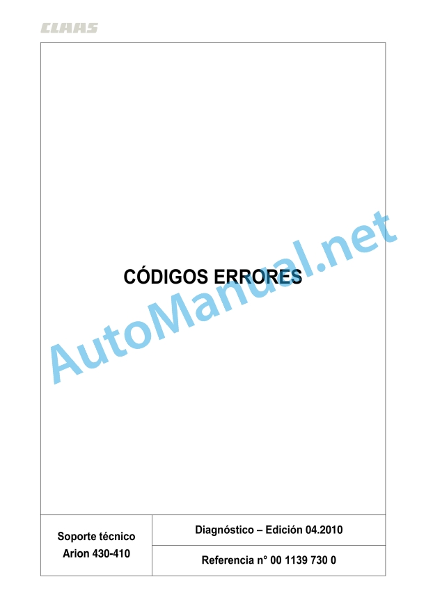 Claas Arion 430-410 (A21) Tractors Repair Manual ES 5 Claas Arion 430-410 (A21) Tractors Repair Manual ES - Image 5