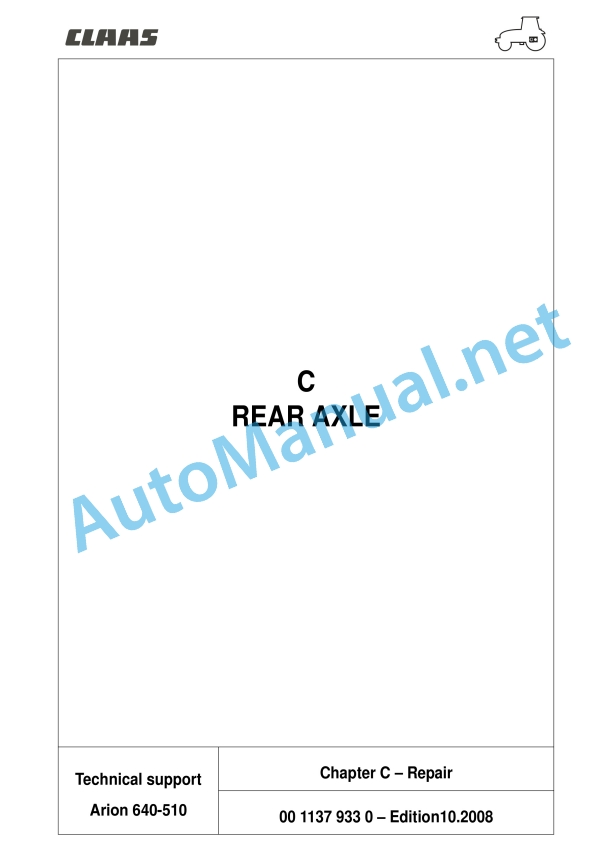 Claas Arion 540-510 (A18) Tractors Repair Manual EN 10 Claas Arion 540-510 (A18) Tractors Repair Manual EN - Image 10