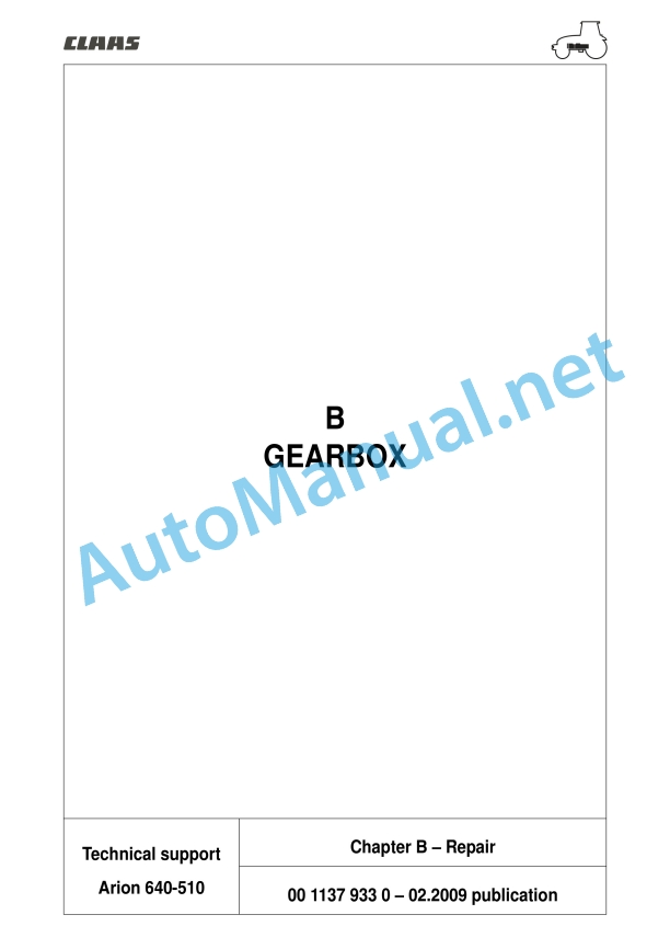 Claas Arion 540-510 (A18) Tractors Repair Manual EN 12 Claas Arion 540-510 (A18) Tractors Repair Manual EN - Image 12