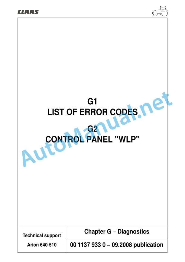 Claas Arion 540-510 (A18) Tractors Repair Manual EN 13 Claas Arion 540-510 (A18) Tractors Repair Manual EN - Image 13