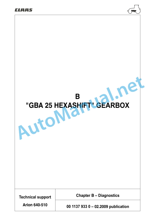 Claas Arion 540-510 (A18) Tractors Repair Manual EN 14 Claas Arion 540-510 (A18) Tractors Repair Manual EN - Image 14