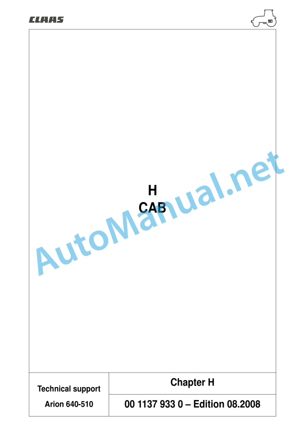 Claas Arion 540-510 (A18) Tractors Repair Manual EN 15 Claas Arion 540-510 (A18) Tractors Repair Manual EN - Image 15