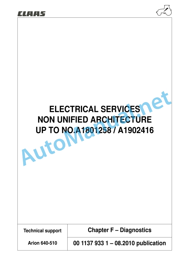 Claas Arion 540-510 (A18) Tractors Repair Manual EN 16 Claas Arion 540-510 (A18) Tractors Repair Manual EN - Image 16