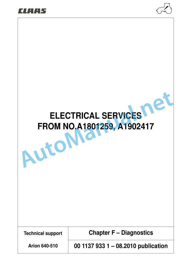 Claas Arion 540-510 (A18) Tractors Repair Manual EN 18 Claas Arion 540-510 (A18) Tractors Repair Manual EN - Image 18