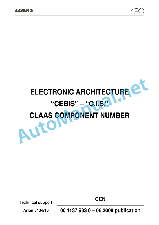 Claas Arion 540-510 (A18) Tractors Repair Manual EN 20 Claas Arion 540-510 (A18) Tractors Repair Manual EN - Image 20