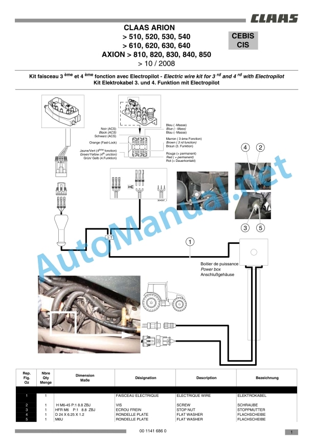 Claas Arion 640 630 620 610 600 (A19) Tractors Assembly Instruction EN 32 Claas Arion 640 630 620 610 600 (A19) Tractors Assembly Instruction EN - Image 32