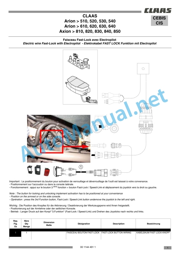Claas Arion 640 630 620 610 600 (A19) Tractors Assembly Instruction EN 37 Claas Arion 640 630 620 610 600 (A19) Tractors Assembly Instruction EN - Image 37