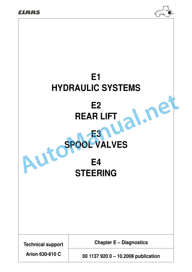 Claas Arion 640 630 620 610 600 C (A20) Tractors Technical System EN 21 Claas Arion 640 630 620 610 600 C (A20) Tractors Technical System EN - Image 21