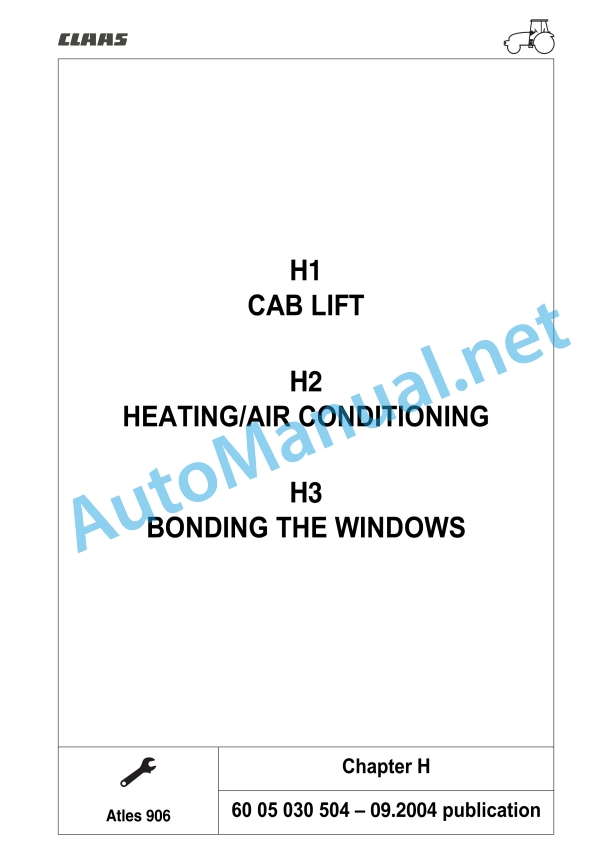 Claas Atles 946-926 Rz (A01) Tractors Repair Manual EN 10 Claas Atles 946-926 Rz (A01) Tractors Repair Manual EN - Image 10